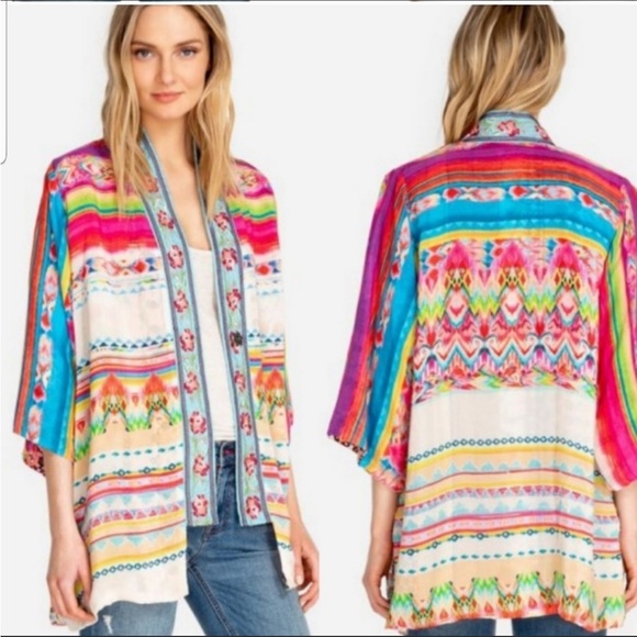 JOHNNY WAS silk reversible kimono - Picture 1 of 5